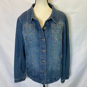 Duck Head Jeans Co. Denim Jean Jacket with Embroidered Fireworks Women’s LP